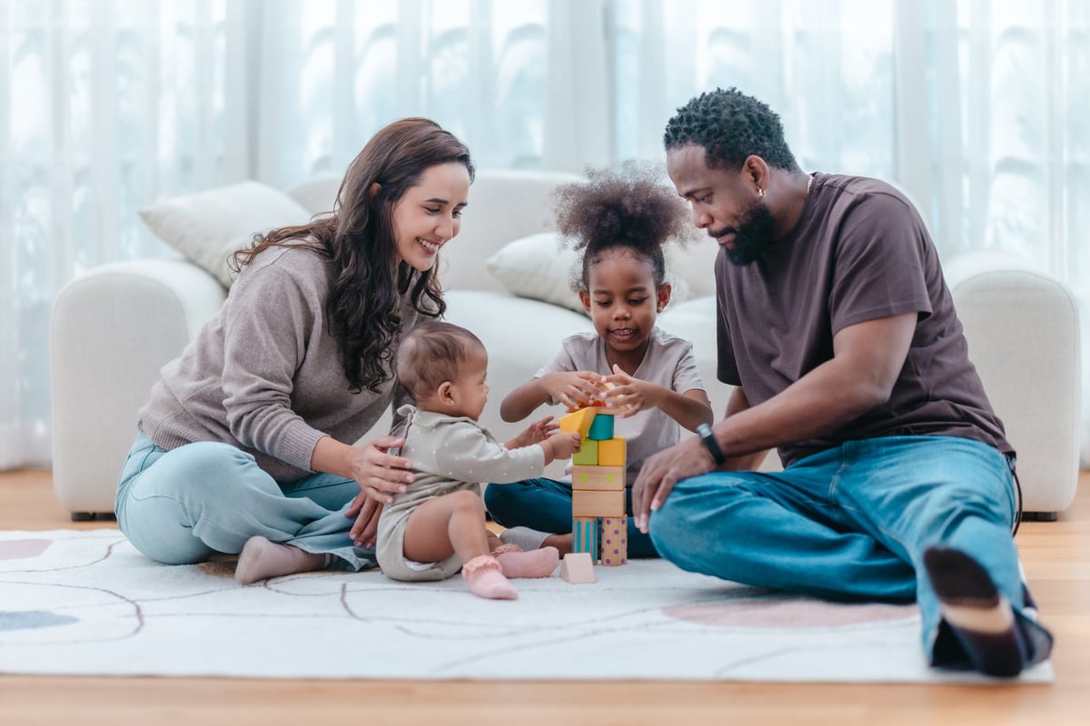 Heartwarming scene of diverse family spending quality time together